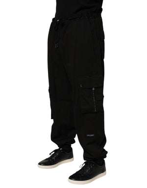 Dolce & Gabbana Schwarze Cargo-Jogger-Sweatpants aus Baumwolle