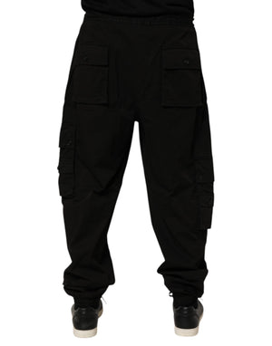Dolce & Gabbana Schwarze Cargo-Jogger-Sweatpants aus Baumwolle