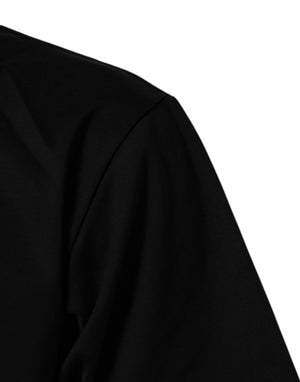 Dolce & Gabbana Schwarzes Herren-T-Shirt mit Logo-Print und Rundhalsausschnitt aus Baumwolle
