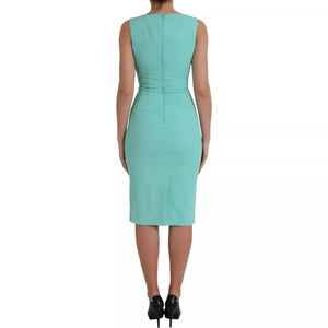 Dolce & Gabbana Grünes ärmelloses Midikleid aus Viskose