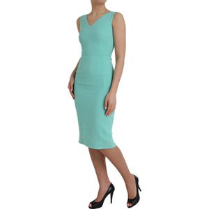Dolce & Gabbana Grünes ärmelloses Midikleid aus Viskose