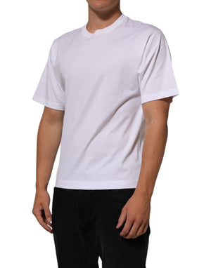 Dolce & Gabbana Weißes T-Shirt mit Rundhalsausschnitt und Engelsdruck aus Baumwolle für Männer