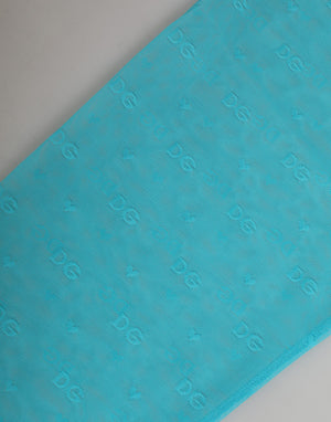 Dolce & Gabbana Hellblaue Logo-Spitze Enge Midi-Hose Unterwäsche