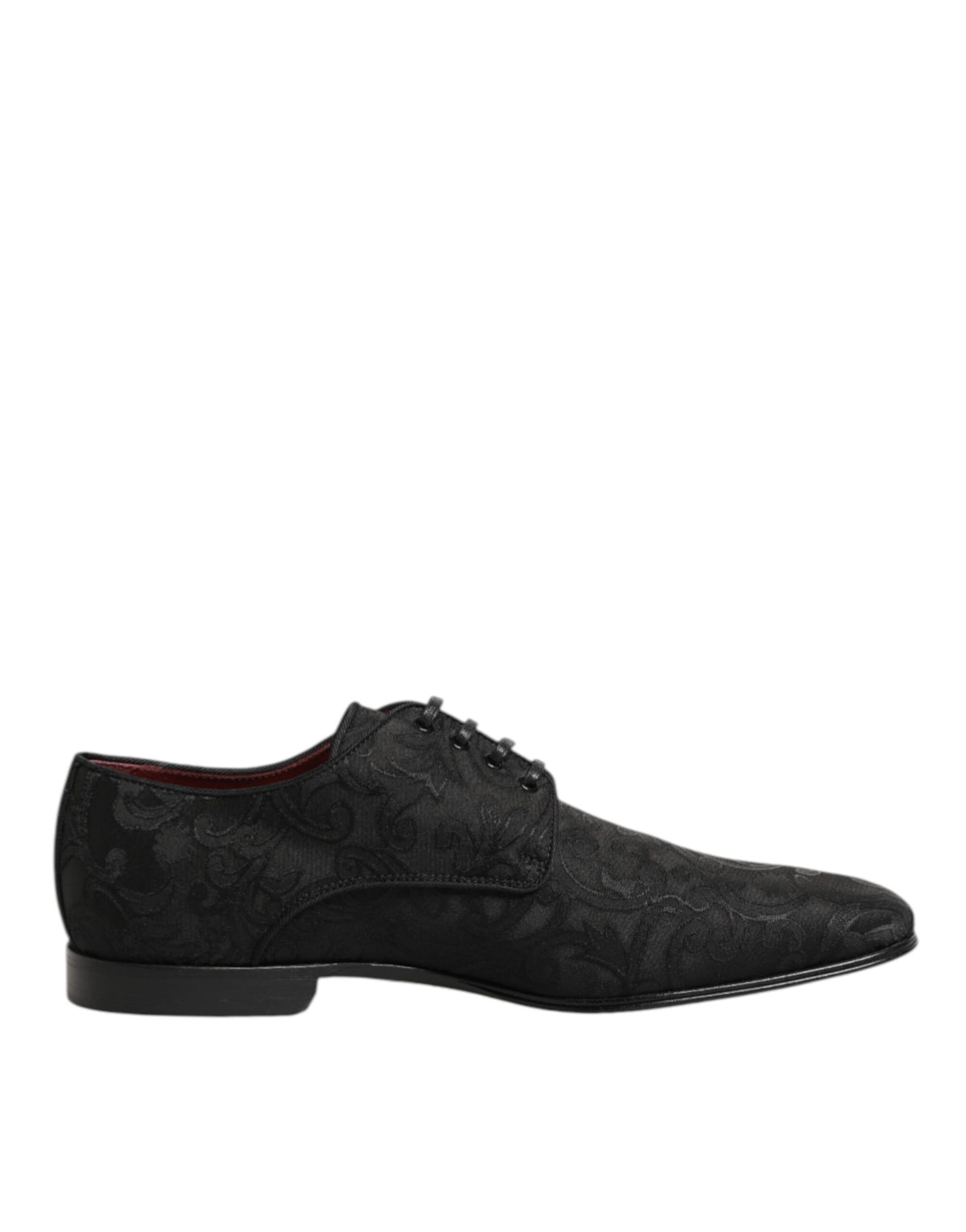 Dolce & Gabbana Schwarz Brokat Lace Up Derby Männer Kleid Schuhe