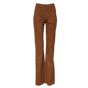 Aniye By Braune Hose mit hoher Taille und ausgestelltem Schnitt