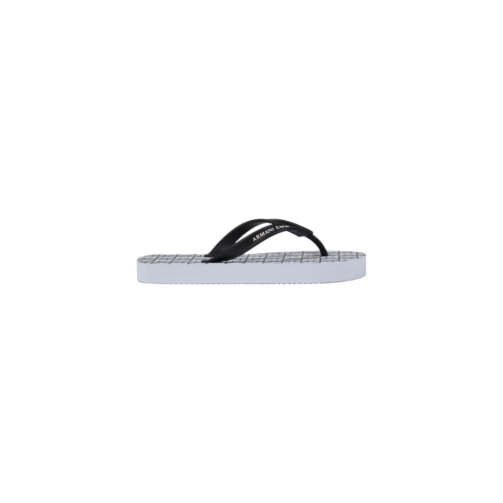 Armani Exchange Weiße Gummi-Flip-Flop-Sandalen