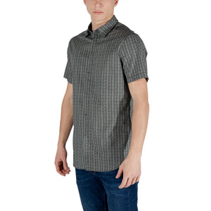 Armani Exchange Schwarzes Baumwoll-T-Shirt mit kurzen Ärmeln