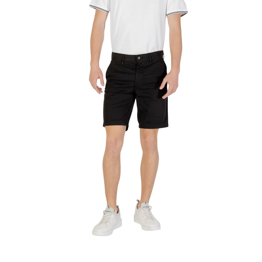 Black Cotton Bermuda Shorts