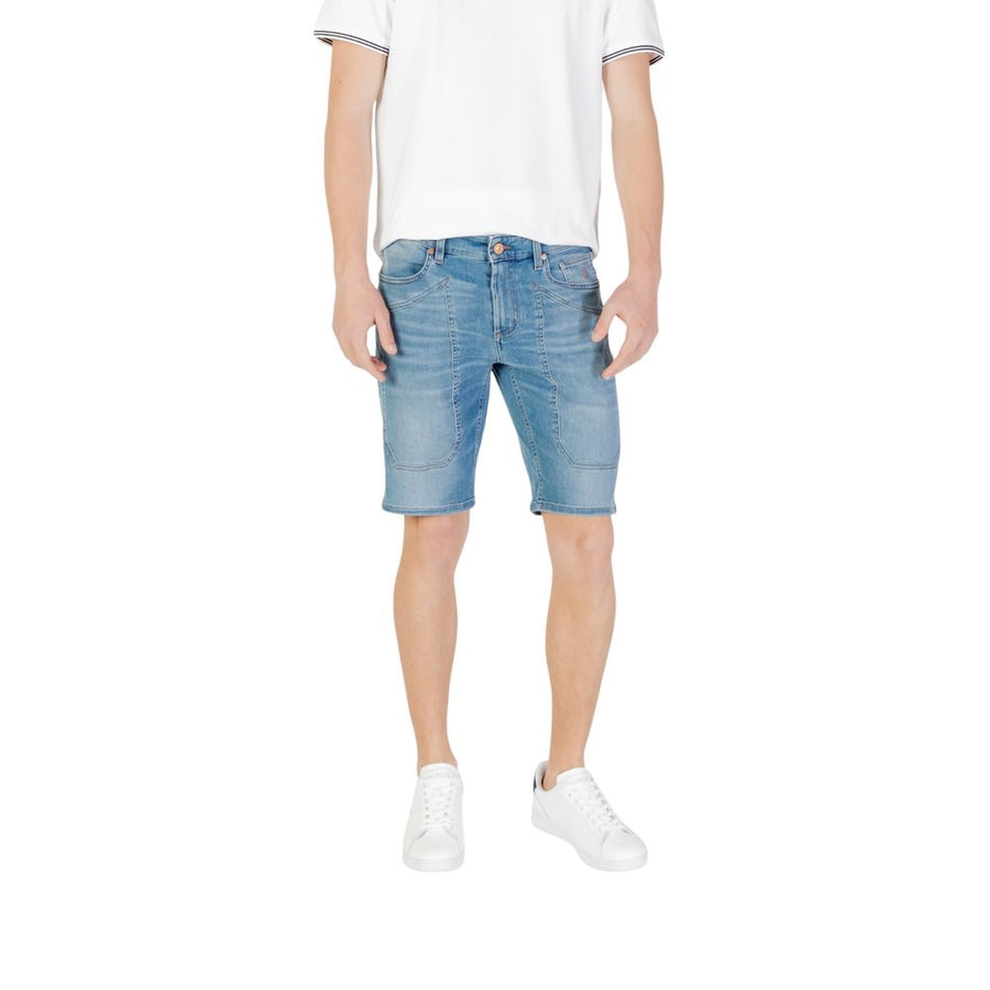 Jeckerson Hellblaue Baumwoll-Bermudashorts