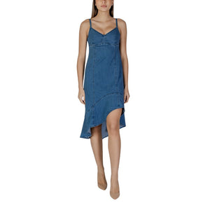 Desigual Langes blaues Baumwollkleid