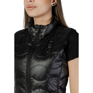 Blauer Schwarze Polyamid-Ärmellose Jacke