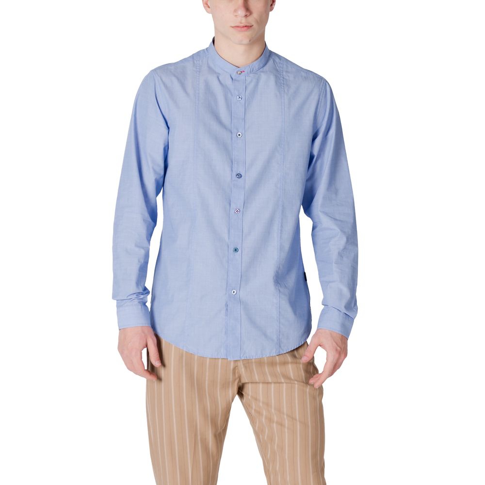 Gianni Lupo Blaues Baumwollhemd