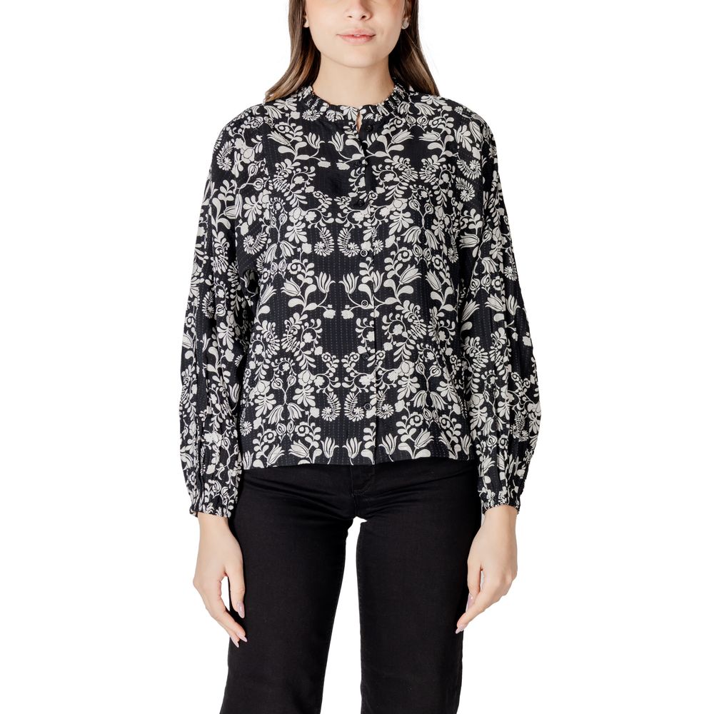 ICHI Schwarze Viskosebluse