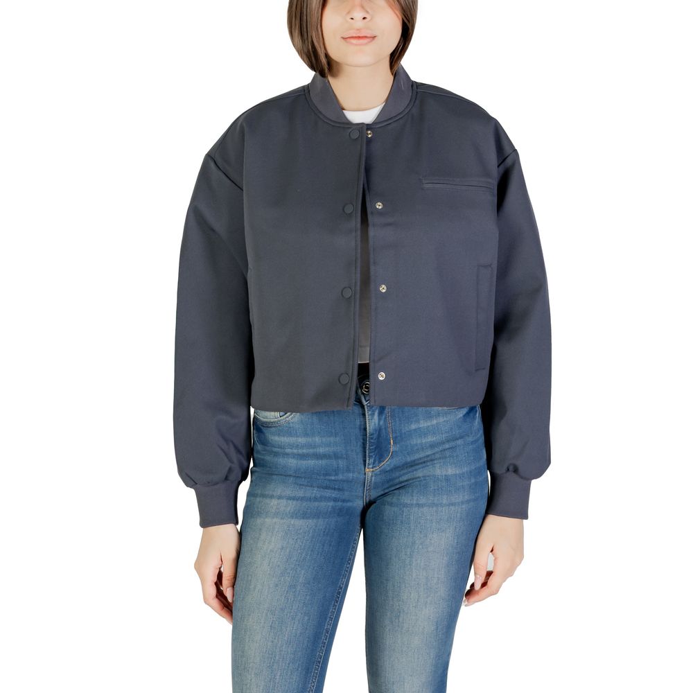 Gray Recycled Polyester Bomber