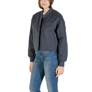Gray Recycled Polyester Bomber