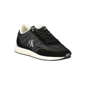 Black Polyester Men Sneaker