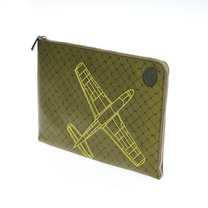 Trussardi Grünes Leder Männer Clutch