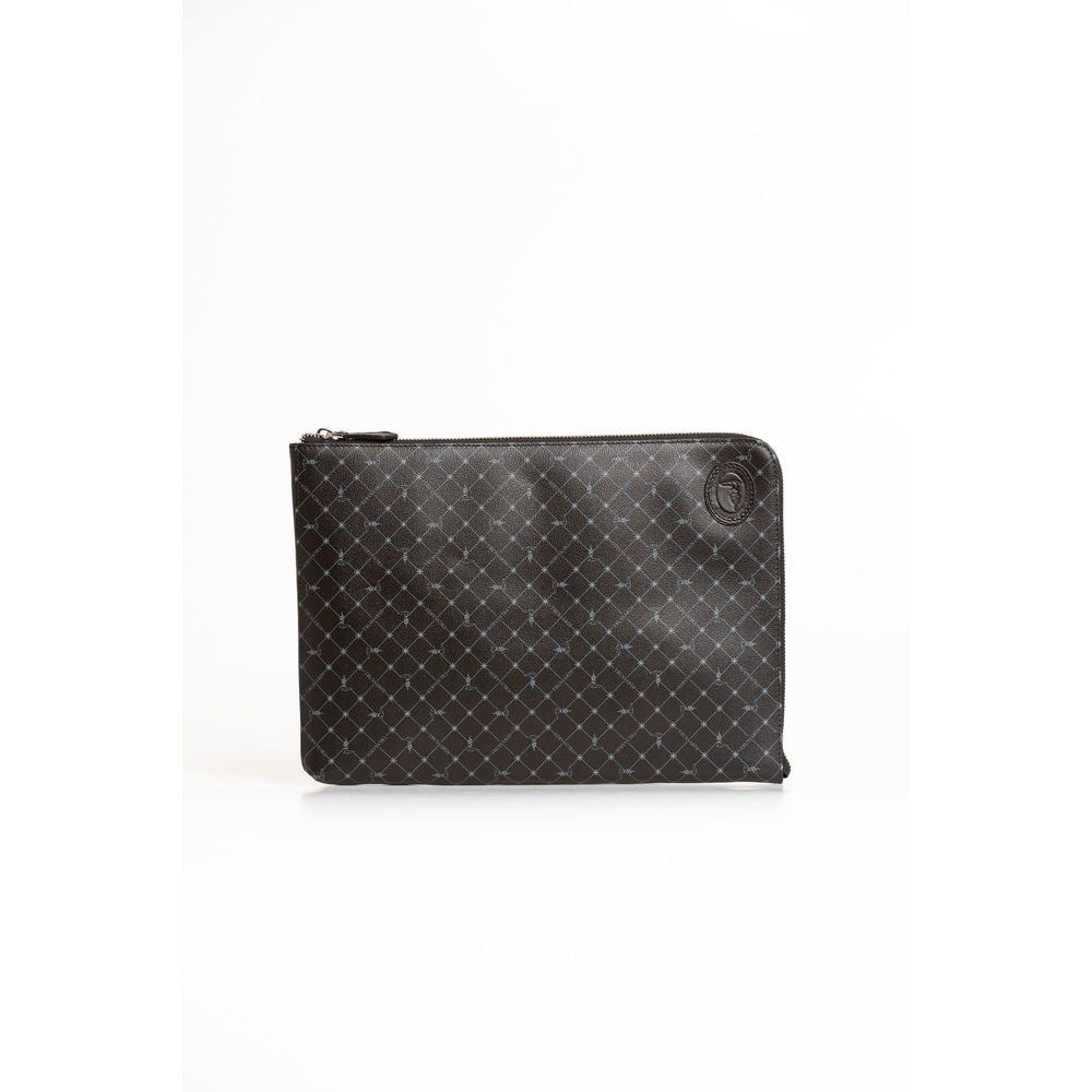 Trussardi Schwarzes Leder Männer Clutch