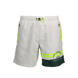 Karl Lagerfeld Weiße Herren-Badeshorts aus Polyester