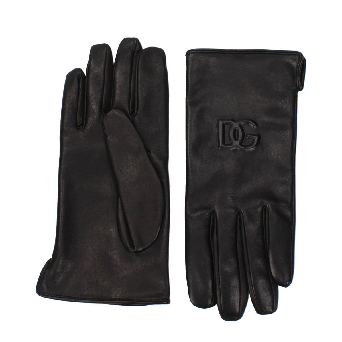 Dolce & Gabbana Schwarze Lederhandschuhe
