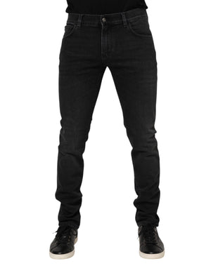 Dolce & Gabbana Schwarz Baumwolle Skinny Männer Denim Hosen Jeans