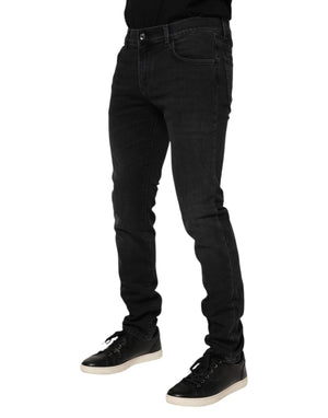 Dolce & Gabbana Schwarz Baumwolle Skinny Männer Denim Hosen Jeans