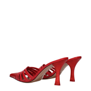 Paris Texas Rote Leder-Stilettosandalen