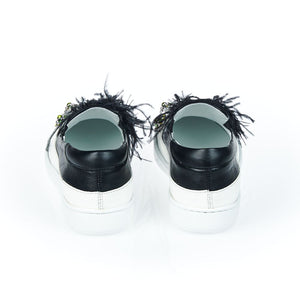 Mr&Mrs Italy Schwarzer Leder-Slipper für Damen