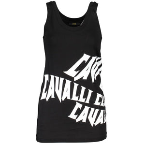 Cavalli Class Schwarzes Baumwoll-Tank-Top