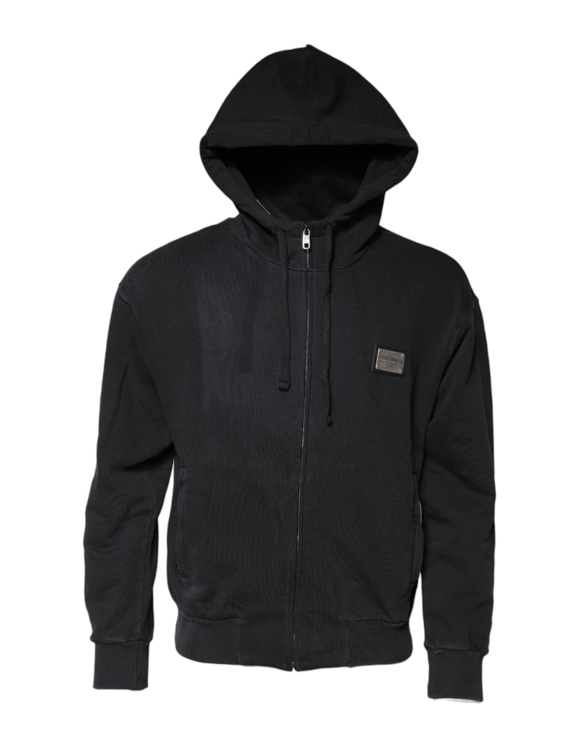 Dolce & Gabbana Schwarzes Logo Sweatshirt mit Kapuze für Männer Pullover mit Reißverschluss