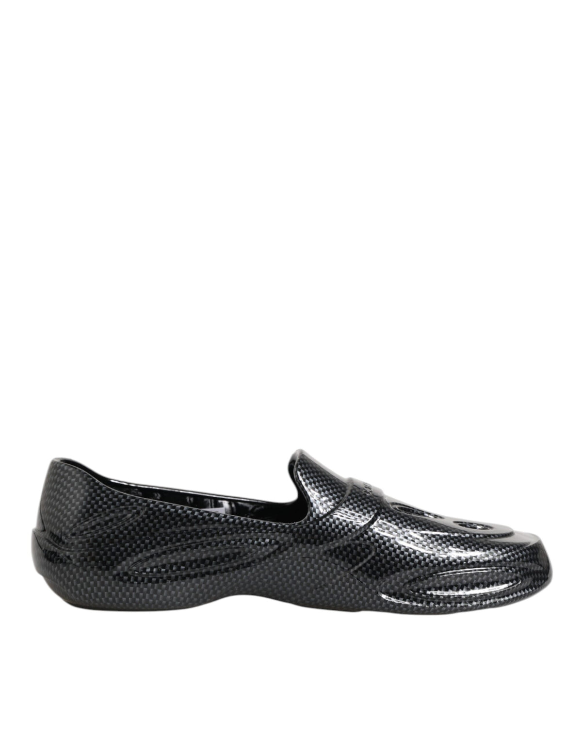 Dolce & Gabbana Schwarzer Gummi Rutschen Low Top Sneakers Schuhe