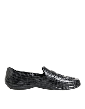 Dolce & Gabbana Schwarzer Gummi Rutschen Low Top Sneakers Schuhe