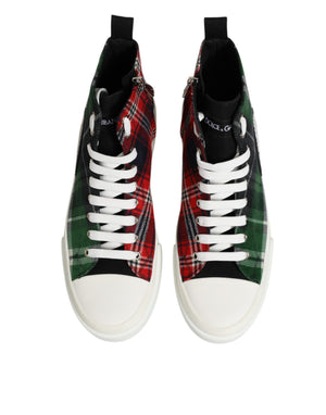 Dolce & Gabbana Multicolor Baumwolle High Top Männer Turnschuhe Schuhe