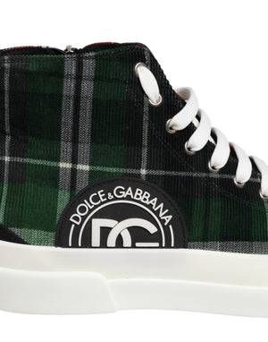 Dolce & Gabbana Multicolor Baumwolle High Top Männer Turnschuhe Schuhe
