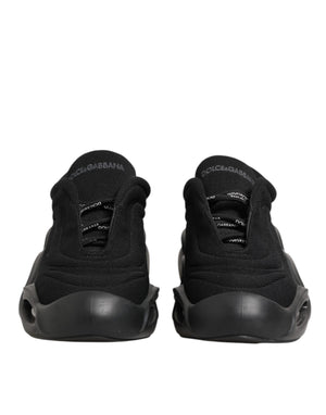 Dolce & Gabbana Schwarz Lace Up Wave Low Top Männer Sneaker Schuhe