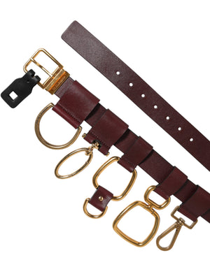 Dolce & Gabbana Brauner Schlüsselring Clip Befestigungen Schnalle Gürtel