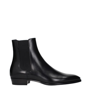Celine Schwarze Leder-Stiefeletten
