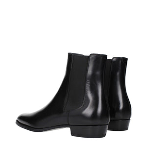 Celine Schwarze Leder-Stiefeletten