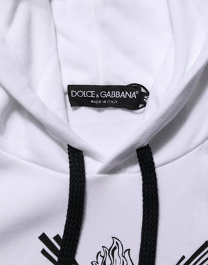 Dolce & Gabbana Weißes Sacred Heart Sweatshirt mit Kapuze Pullover