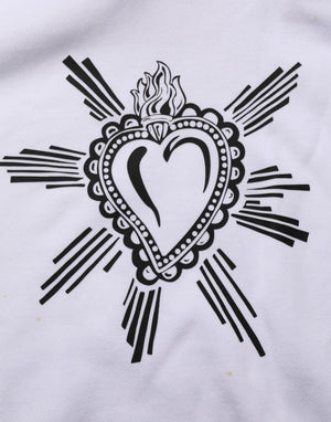 Dolce & Gabbana Weißes Sacred Heart Sweatshirt mit Kapuze Pullover