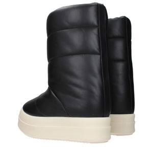 Rick Owens Schwarze Leder-Stiefeletten