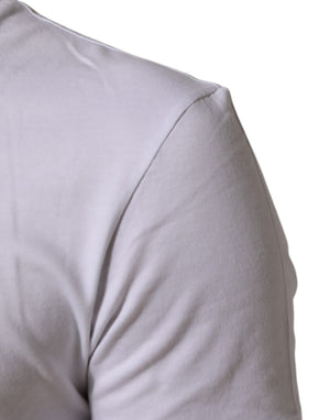Dolce & Gabbana Weißes T-Shirt mit Rundhalsausschnitt und Logodruck aus Baumwolle für Männer