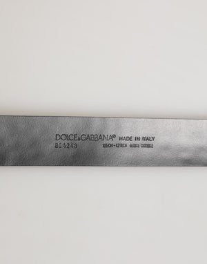 Dolce & Gabbana Schwarzes Exotenleder DG Logo Schnalle Gürtel