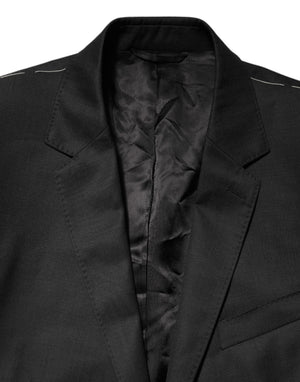 Dolce & Gabbana Schwarzer einreihiger Herrenmantel MARTINI Blazer