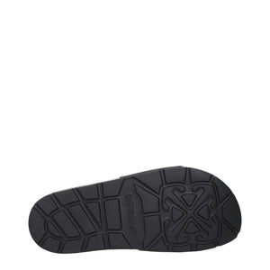 Off-White Schwarze Baumwoll-Slipper