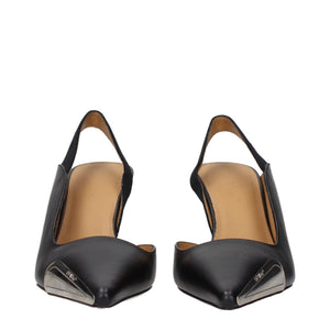 Off-White Schwarze Leder Pumps mit hohem Absatz