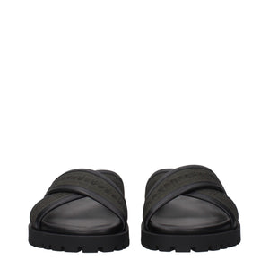 Off-White Grüne Stoff-Sandalen