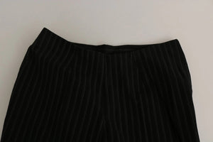 Black High Waist Straight Dress Trouser Pants