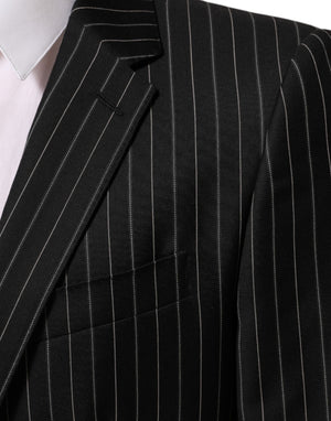Dolce & Gabbana Schwarz gestreift MARTINI 1-Knopf Anzug Blazer