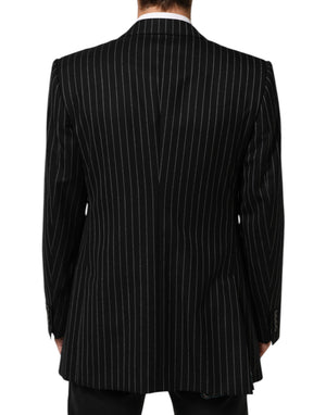 Dolce & Gabbana Schwarz gestreift 2 Knöpfe Anzug Jacke Blazer
